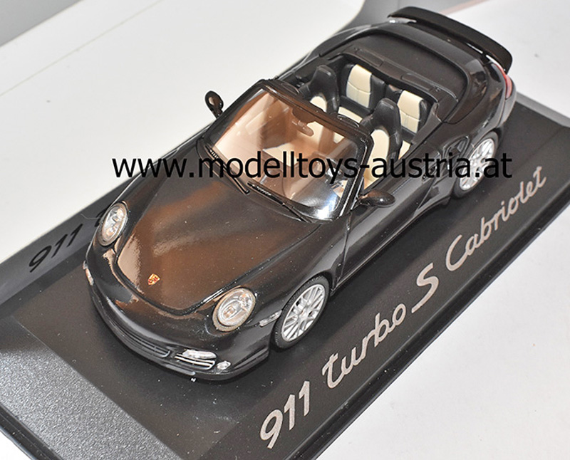 Porsche 911 997 Cabriolet Turbo S Black Metallic 1 43 Modelltoys Austria
