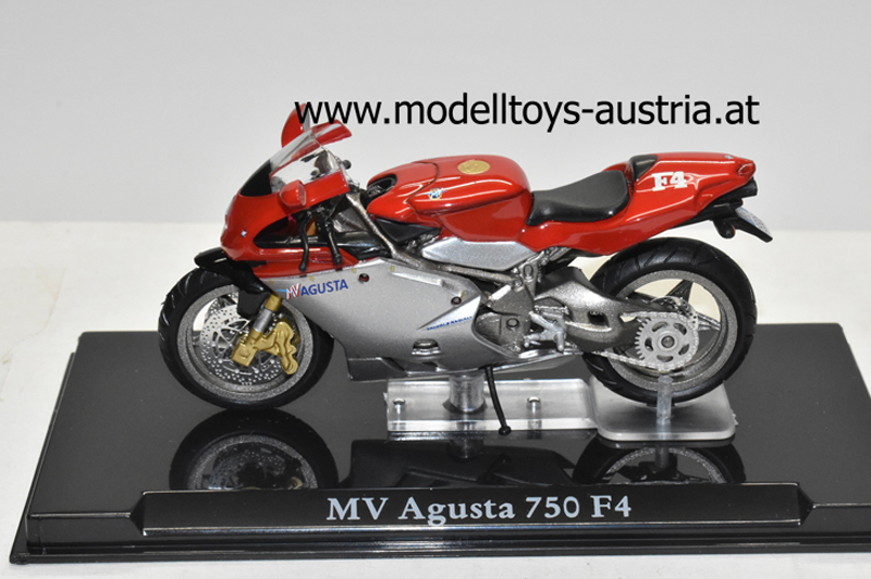 MV Agusta 750 F4 rot-silber Maßstab 1:24 Motorrad Modell von Atlas die-cast