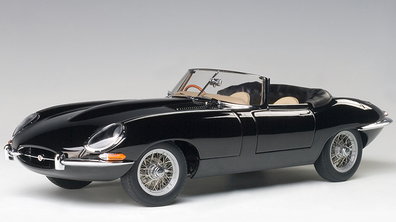 Jaguar E Typ Cabrio Roadster Serie I 3.8 1961 - 1964 schwarz 1:18 Jaguar E Typ Cabrio Roadster Serie I 3.8 1961 - 1964 schwarz 1:18
