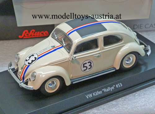 Model Car VW Volkswagen Beetle Rallye # 53 Herbie metal DieCast 1/64 Schuco 