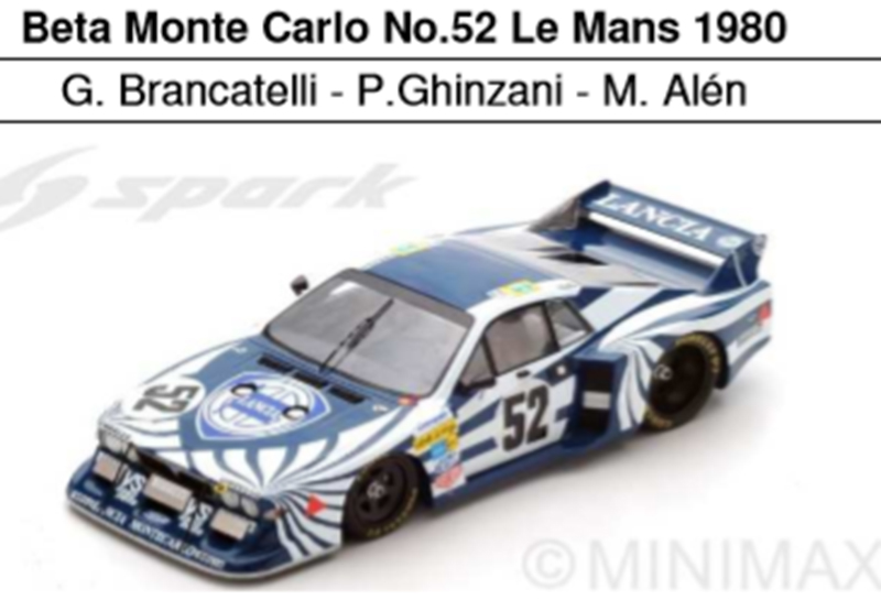 Lancia Beta Monte Carlo 1980 Le Mans BRANCATELLI / GHINZANI / ALEN 1:18 Lancia Beta Monte Carlo 1980 Le Mans BRANCATELLI / GHINZANI / ALEN 1:18