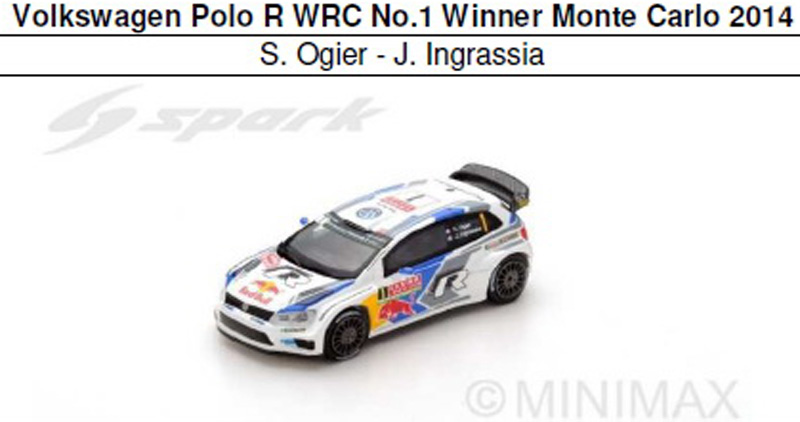 VW Polo R WRC 2014 Rally Monte Carlo Sieger OGIER / INGRASSIA 1:87 HO Spark VW Polo R WRC 2014 Rally Monte Carlo Sieger OGIER / INGRASSIA 1:87 HO Spark