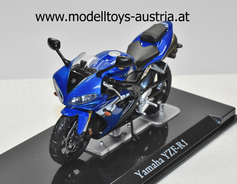 Yamaha YZF-R1 Blue scale 1:24 Motorcycle Model From Atlas Die-Cast 