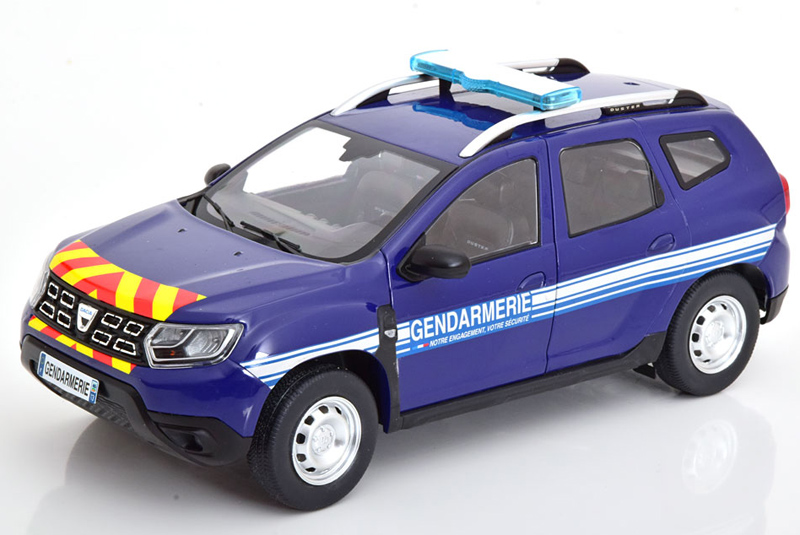 Dacia Duster MK2 2018 GENDARMERIE Polizei blau 1:18, Modelltoys