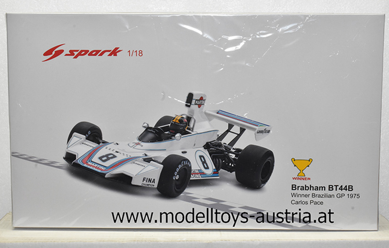 Spark Brabham BT44b Carlos Pace Winner Brazilian GP 1/18 1975 18S540 –  racepassionstore