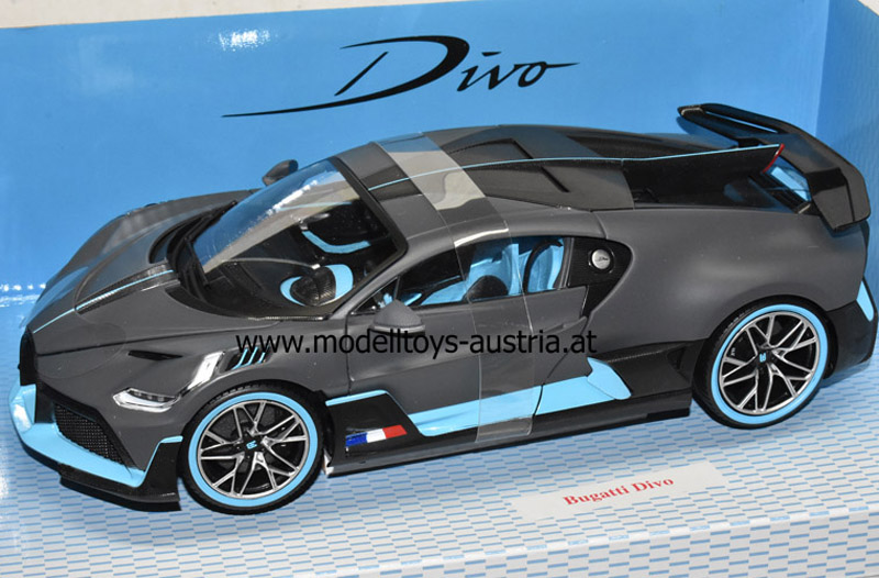 Bugatti Divo 2018 matt grey / light blue 1:18, Modelltoys-Austria -  Modellauto