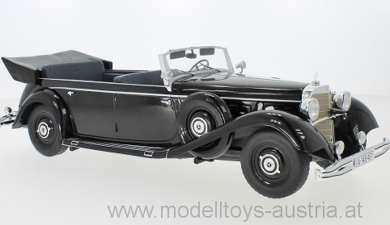 W150 Cabriolet Open 1938 Black MCG 1:18 MCG18207 Model Mercedes Benz 770K 