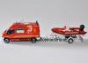 Renault Master with Trailer and Boat FIRE BRIGADE 1:43 Eligor