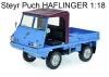 Steyr Puch Haflinger 700 AP offen Pritsche blau 1:18 Schuco