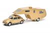 VW Beetle 1200 with Caravan gold 1:43